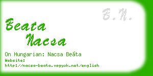 beata nacsa business card